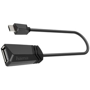 Cablu adaptor OTG USB A - micro USB B HAMA 200308, negru Cablu adaptor OTG USB A - micro USB B HAMA 200308, negru