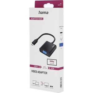 Adaptor USB-C - VGA HAMA 200317, negru Adaptor USB-C - VGA HAMA 200317, negru