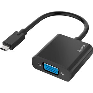 Adaptor USB-C - VGA HAMA 200317, negru Adaptor USB-C - VGA HAMA 200317, negru