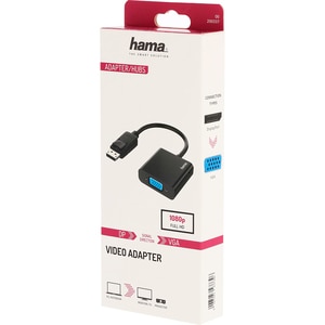 Adaptor DisplayPort - VGA HAMA 200337, negru Adaptor DisplayPort - VGA HAMA 200337, negru