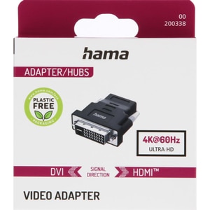 Adaptor DVI - HDMI HAMA 200338, negru Adaptor DVI - HDMI HAMA 200338, negru