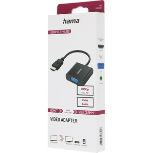 Adaptor HDMI - VGA HAMA 200343, negru Adaptor HDMI - VGA HAMA 200343, negru