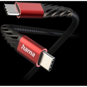 Cablu date HAMA Extreme 201721, USB-C - USB-C, 1.5m, negru-rosu Cablu date HAMA Extreme 201721, USB-C - USB-C, 1.5m, negru-rosu