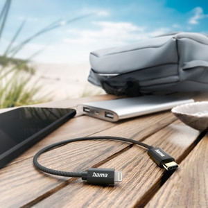 Cablu date HAMA 201601, USB-C - Lightning, 0.2m, negru Cablu date HAMA 201601, USB-C - Lightning, 0.2m, negru