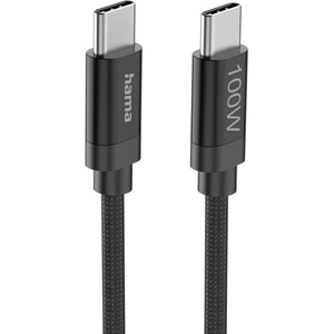 Cablu date HAMA Fabric 201749, USB-C - USB-C, 3m, negru Cablu date HAMA Fabric 201749, USB-C - USB-C, 3m, negru