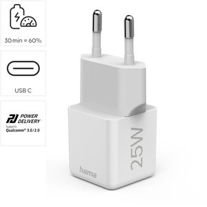 Incarcator retea HAMA 201981, 1x USB-C Power Delivery (PD) 25W, alb Incarcator retea HAMA 201981, 1x USB-C Power Delivery (PD) 25W, alb