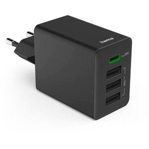 Incarcator retea HAMA 201990, 3x USB-A, 1x USB-C, Power Delivery (PD), 35W, negru Incarcator retea HAMA 201990, 3x USB-A, 1x USB-C, Power Delivery (PD), 35W, negru