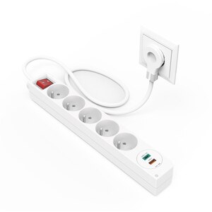 Prelungitor HAMA 223186, 5 prize, USB-C/A, 1.4m, alb Prelungitor HAMA 223186, 5 prize, USB-C/A, 1.4m, alb
