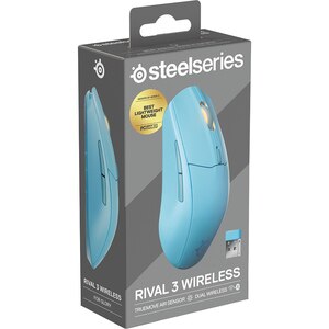 Mouse Gaming Wireless STEELSERIES Rival 3 Gen 2, 18000 dpi, albastru deschis Mouse Gaming Wireless STEELSERIES Rival 3 Gen 2, 18000 dpi, albastru deschis