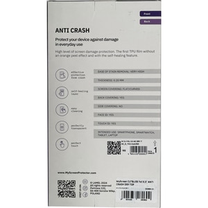 Folie protectie pentru telefon MYSCREEN Anti Crash Clear Dry, transparent Folie protectie pentru telefon MYSCREEN Anti Crash Clear Dry, transparent