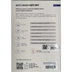 Folie protectie pentru telefon MYSCREEN Anti Crash Privacy Dry, transparent Folie protectie pentru telefon MYSCREEN Anti Crash Privacy Dry, transparent