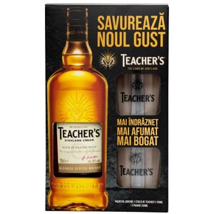 Set Whisky Teacher's, 0.7L + 2 pahare Set Whisky Teacher's, 0.7L + 2 pahare