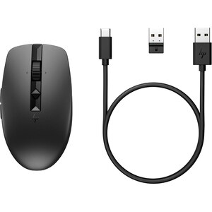 Mouse Wireless HP 710 (6E6F2AA), Dual Mode, 3000 dpi, Bluetooth, negru Mouse Wireless HP 710 (6E6F2AA), Dual Mode, 3000 dpi, Bluetooth, negru