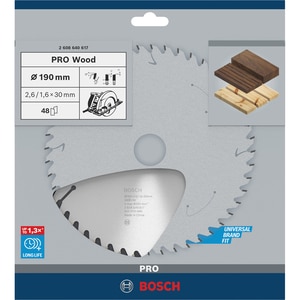 Panza circular Lemn BOSCH PROFESSIONAL, WOOD 190x30x2.6mm T48 Panza circular Lemn BOSCH PROFESSIONAL, WOOD 190x30x2.6mm T48