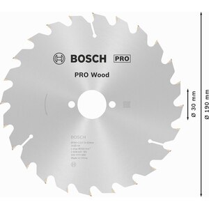 Panza circular BOSCH PRO, wood, 190 x 30 x 2 mm, T24 Panza circular BOSCH PRO, wood, 190 x 30 x 2 mm, T24