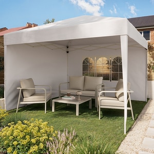 Pavilion gradina Tudy, poliester, 293 x 293 x 252 cm, alb Pavilion gradina Tudy, poliester, 293 x 293 x 252 cm, alb