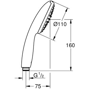 Para de dus GROHE Vitalio 110 27940001, 110 mm, 1 functie, crom Para de dus GROHE Vitalio 110 27940001, 110 mm, 1 functie, crom