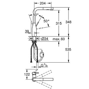 Baterie bucatarie GROHE Essence 30270000, dus extractibil, metal, argintiu Baterie bucatarie GROHE Essence 30270000, dus extractibil, metal, argintiu