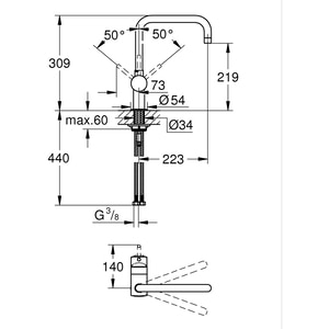 Baterie bucatarie GROHE Vento 30429000, alama, crom Baterie bucatarie GROHE Vento 30429000, alama, crom