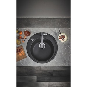 Chiuveta bucatarie GROHE K200 31656AP0, 1 cuva, compozit quartz, negru Chiuveta bucatarie GROHE K200 31656AP0, 1 cuva, compozit quartz, negru