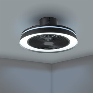 Plafoniera LED cu ventilator EGLO Vallonia, 3 x 8.5W, 1 x 6.5W, 3200 lm, IP20, negru-alb Plafoniera LED cu ventilator EGLO Vallonia, 3 x 8.5W, 1 x 6.5W, 3200 lm, IP20, negru-alb