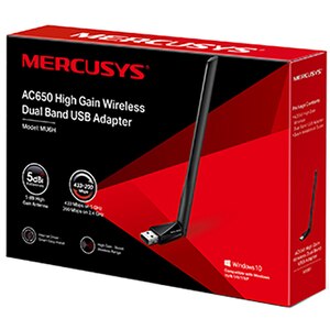 Adaptor USB Wireless MERCUSYS MU6H High-Gain AC650, Dual Band 200 + 433 Mbps, negru Adaptor USB Wireless MERCUSYS MU6H High-Gain AC650, Dual Band 200 + 433 Mbps, negru