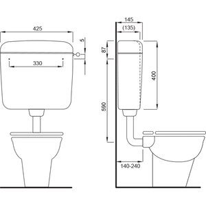 Rezervor WC suspendat FLUIDMASTER Laguna Vision 323810, 42.5 x 14.5 x 40 cm, 3-6 l, alb Rezervor WC suspendat FLUIDMASTER Laguna Vision 323810, 42.5 x 14.5 x 40 cm, 3-6 l, alb