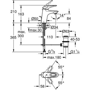 Baterie lavoar GROHE EuroStyle 33558003, marimea S, metal, crom Baterie lavoar GROHE EuroStyle 33558003, marimea S, metal, crom