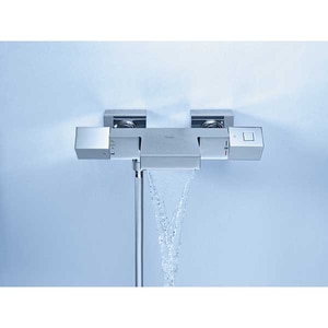Baterie cada-dus GROHE Cube 34497000, termostat, metal, crom Baterie cada-dus GROHE Cube 34497000, termostat, metal, crom