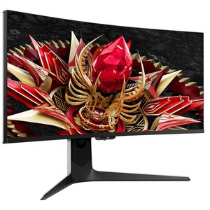 Monitor curbat Mini LED Fast HVA TCL 34R83Q, 34", WQHD, 170Hz, FreeSync Premium, HDR, boxe, alb-negru Monitor curbat Mini LED Fast HVA TCL 34R83Q, 34", WQHD, 170Hz, FreeSync Premium, HDR, boxe, alb-negru