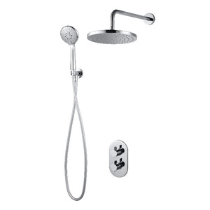 Set de dus, incastrabil, inox, cu derivator GoodHome Cavally Set de dus, incastrabil, inox, cu derivator GoodHome Cavally