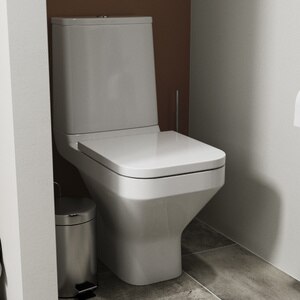 Set vas WC GoodHome Teesta, portelan, rezervor 3-6 l, capac SoftClose, alb Set vas WC GoodHome Teesta, portelan, rezervor 3-6 l, capac SoftClose, alb