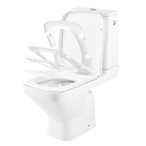 Set vas WC GoodHome Teesta, portelan, rezervor 3-6 l, capac SoftClose, alb Set vas WC GoodHome Teesta, portelan, rezervor 3-6 l, capac SoftClose, alb