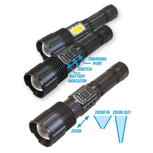 Lanterna LED PROMELEK, 600lm, acumulator 1200 mAh, negru Lanterna LED PROMELEK, 600lm, acumulator 1200 mAh, negru