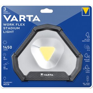 Lanterna VARTA Work Flex Stadium, 1450lm, Li-Ion, negru Lanterna VARTA Work Flex Stadium, 1450lm, Li-Ion, negru