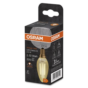 Bec LED decorativ, Osram, E14, 2.5W, 2500K, auriu Bec LED decorativ, Osram, E14, 2.5W, 2500K, auriu