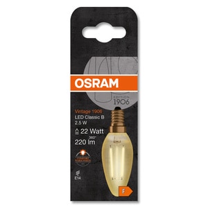 Bec LED decorativ, Osram, E14, 2.5W, 2500K, auriu Bec LED decorativ, Osram, E14, 2.5W, 2500K, auriu