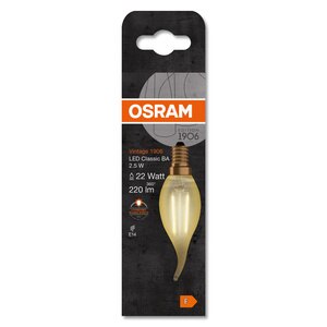 Bec LED decorativ, Osram, E14, 2.5W, 2400K, auriu Bec LED decorativ, Osram, E14, 2.5W, 2400K, auriu