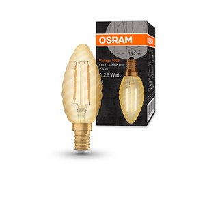 Bec LED decorativ, Osram, E14, 2.5W, 2400K, BW35, auriu Bec LED decorativ, Osram, E14, 2.5W, 2400K, BW35, auriu