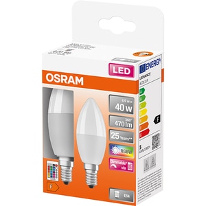Set becuri LED OSRAM 4058075610149, E14, 4.9W, 470lm, RGBW Set becuri LED OSRAM 4058075610149, E14, 4.9W, 470lm, RGBW