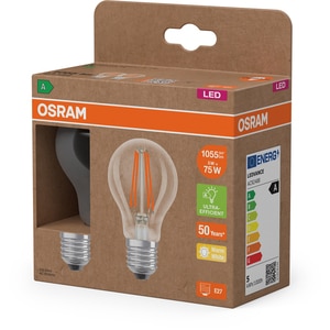 Set 2 becuri LED filament OSRAM, E27, 5W, 1055lm, lumina calda Set 2 becuri LED filament OSRAM, E27, 5W, 1055lm, lumina calda
