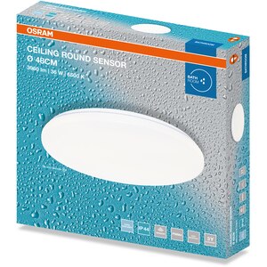 Plafoniera LED cu senzor OSRAM, 36W, 3960lm, 6500K, IP44, alb Plafoniera LED cu senzor OSRAM, 36W, 3960lm, 6500K, IP44, alb