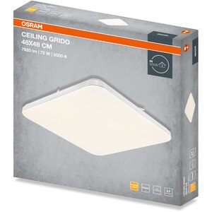Plafoniera LED OSRAM Grido SQ, 72W, 7920lm, 3000K, IP20, alb Plafoniera LED OSRAM Grido SQ, 72W, 7920lm, 3000K, IP20, alb