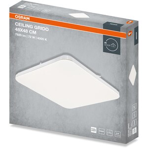 Plafoniera LED OSRAM Grido SQ, 72W, 7920lm, 4000K, IP20, alb Plafoniera LED OSRAM Grido SQ, 72W, 7920lm, 4000K, IP20, alb