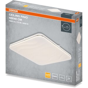 Plafoniera LED OSRAM Pavo SQ, 72W, 7920lm, 3000K, IP20, alb Plafoniera LED OSRAM Pavo SQ, 72W, 7920lm, 3000K, IP20, alb