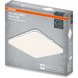 Plafoniera LED OSRAM Pavo SQ, 72W, 7920lm, 4000K, IP20, alb Plafoniera LED OSRAM Pavo SQ, 72W, 7920lm, 4000K, IP20, alb