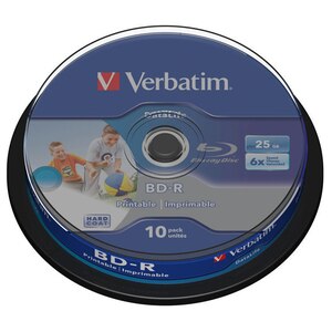 VERBATIM 43804 BD-R SL 25GB 6X INK 10PK SP VERBATIM 43804 BD-R SL 25GB 6X INK 10PK SP
