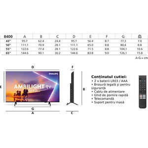 Televizor QLED Smart PHILIPS 43PUS8400, Ultra HD 4K, HDR10+, 108cm Televizor QLED Smart PHILIPS 43PUS8400, Ultra HD 4K, HDR10+, 108cm