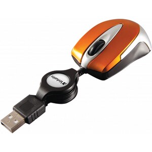 Mouse cu fir VERBATIM 49023 Go Mini, 1000 dpi, portocaliu Mouse cu fir VERBATIM 49023 Go Mini, 1000 dpi, portocaliu
