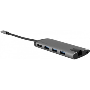 Hub USB Type-C VERBATIM 49142, USB 3.0, HDMI, Ethernet, SD/microSD, gri-negru Hub USB Type-C VERBATIM 49142, USB 3.0, HDMI, Ethernet, SD/microSD, gri-negru
